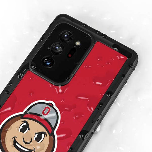 Ohio State University OSUBuckeyes Light Grey Galaxy Note20 Ultra 5G Waterproof Case