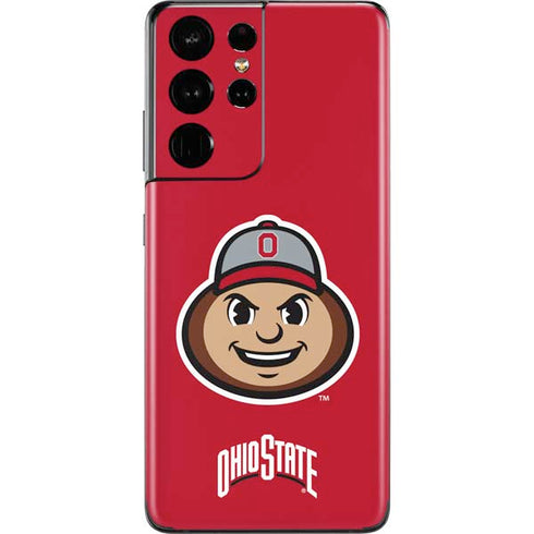 Ohio State University OSUBuckeyes Light Grey Galaxy S21 Ultra 5G Skin