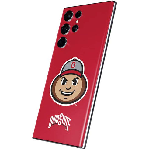 Ohio State University OSUBuckeyes Light Grey Galaxy S22 Ultra Skin