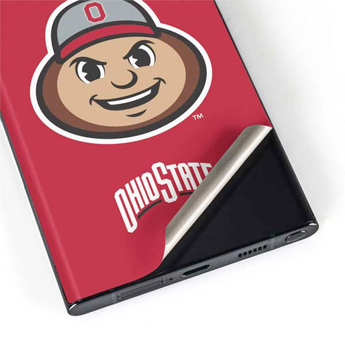Ohio State University OSUBuckeyes Light Grey Galaxy S22 Ultra Skin