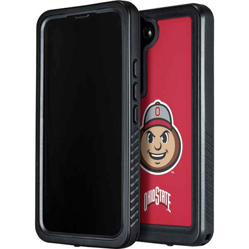 Ohio State University OSUBuckeyes Light Grey Galaxy S23 Waterproof Case