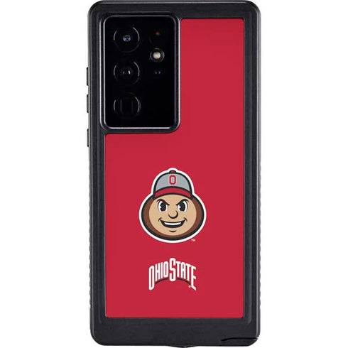 Ohio State University OSUBuckeyes Light Grey Galaxy S24 Ultra Waterproof Case
