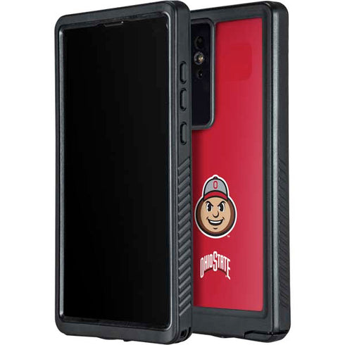Ohio State University OSUBuckeyes Light Grey Galaxy S24 Ultra Waterproof Case