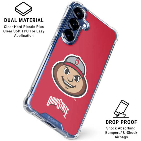 Ohio State University OSUBuckeyes Light Grey Galaxy S25 Clear Case