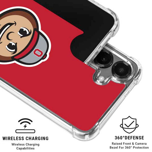 Ohio State University OSUBuckeyes Light Grey Galaxy S26 Clear Case