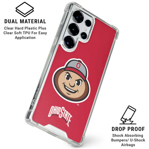 Ohio State University OSUBuckeyes Light Grey Galaxy S26 Ultra Clear Case