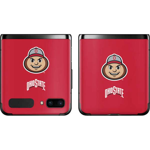 Ohio State University OSUBuckeyes Light Grey Galaxy Z Flip Skin