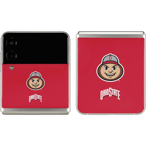 Ohio State University OSUBuckeyes Light Grey Galaxy Z Flip3 5G Skin