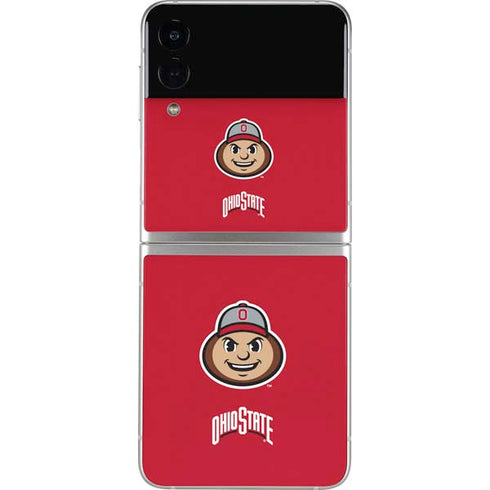 Ohio State University OSUBuckeyes Light Grey Galaxy Z Flip3 5G Skin