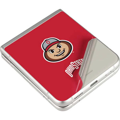 Ohio State University OSUBuckeyes Light Grey Galaxy Z Flip3 5G Skin