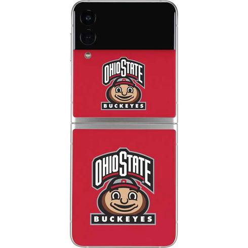 Ohio State University OSUBuckeyes Light Grey Galaxy Z Flip4 5G Skin