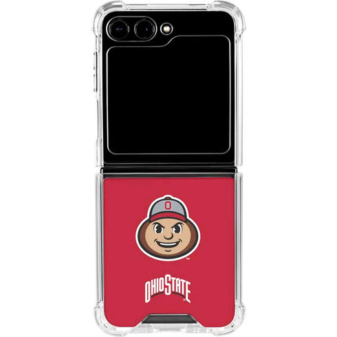 Ohio State University OSUBuckeyes Light Grey Galaxy Z Flip5 5G Clear Case