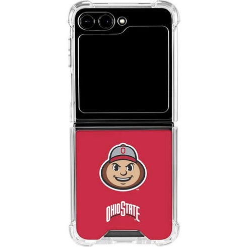 Ohio State University OSUBuckeyes Light Grey Galaxy Z Flip6 Clear Case