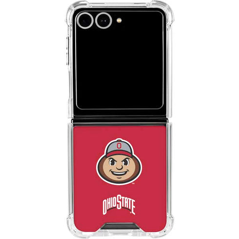 Ohio State University OSUBuckeyes Light Grey Galaxy Z Flip7 Clear Case