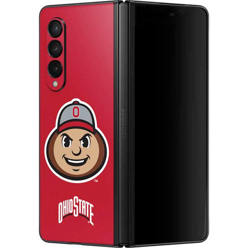 Ohio State University OSUBuckeyes Light Grey Galaxy Z Fold3 5G Skin