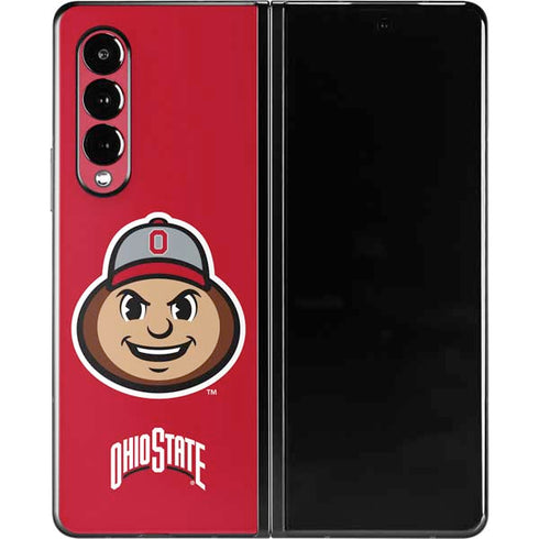 Ohio State University OSUBuckeyes Light Grey Galaxy Z Fold3 5G Skin