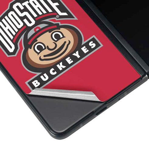 Ohio State University OSUBuckeyes Light Grey Galaxy Z Fold4 5G Skin