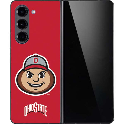 Ohio State University OSUBuckeyes Light Grey Galaxy Z Fold5 5G Skin