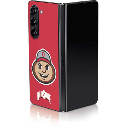 Ohio State University OSUBuckeyes Light Grey Galaxy Z Fold5 5G Skin