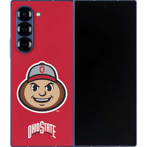 Ohio State University OSUBuckeyes Light Grey Galaxy Z Fold6 Skin