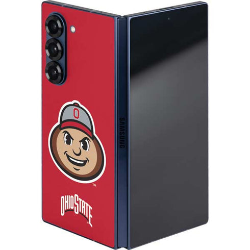 Ohio State University OSUBuckeyes Light Grey Galaxy Z Fold6 Skin