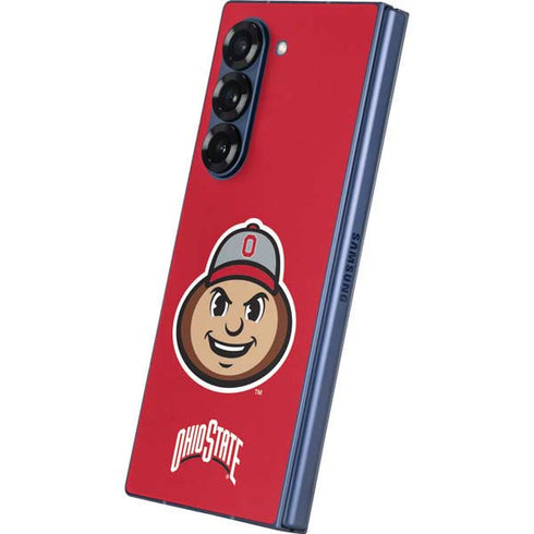 Ohio State University OSUBuckeyes Light Grey Galaxy Z Fold6 Skin