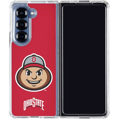 Ohio State University OSUBuckeyes Light Grey Galaxy Z Fold7 Clear Case