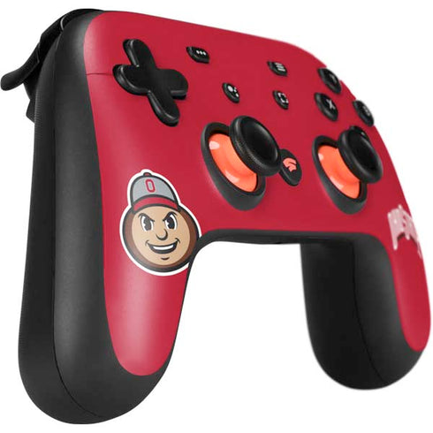 Ohio State University OSUBuckeyes Light Grey Google Stadia Controller Skin