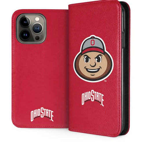 Ohio State University OSUBuckeyes Light Grey iPhone 13 Pro Max Folio Case