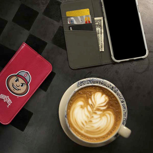 Ohio State University OSUBuckeyes Light Grey iPhone 14 Folio Case