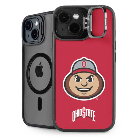 Ohio State University OSUBuckeyes Light Grey iPhone 14 Plus Kickstand Case