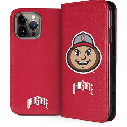 Ohio State University OSUBuckeyes Light Grey iPhone 14 Pro Max Folio Case