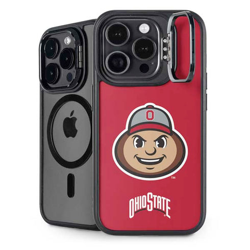 Ohio State University OSUBuckeyes Light Grey iPhone 15 Pro Kickstand Case