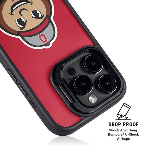 Ohio State University OSUBuckeyes Light Grey iPhone 15 Pro Kickstand Case