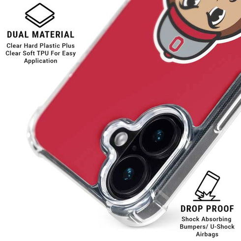 Ohio State University OSUBuckeyes Light Grey iPhone 16 Clear Case