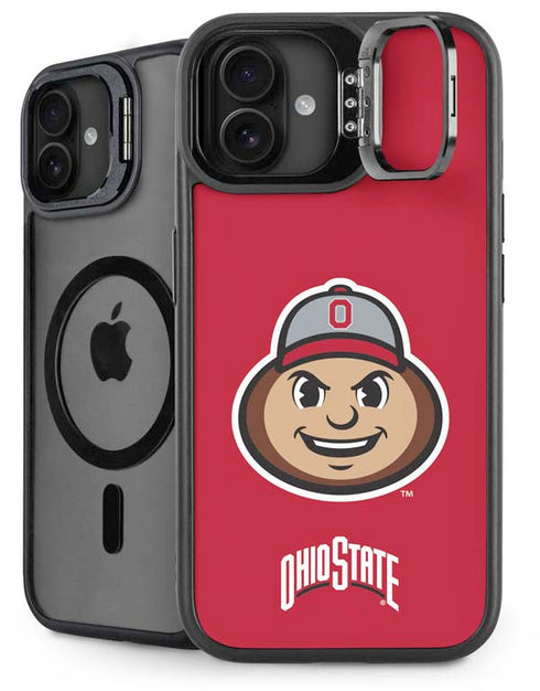 Ohio State University OSUBuckeyes Light Grey iPhone 16 Plus Kickstand Case