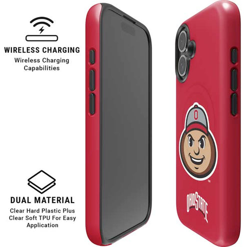 Ohio State University OSUBuckeyes Light Grey iPhone 16 Plus Magsafe Impact Case