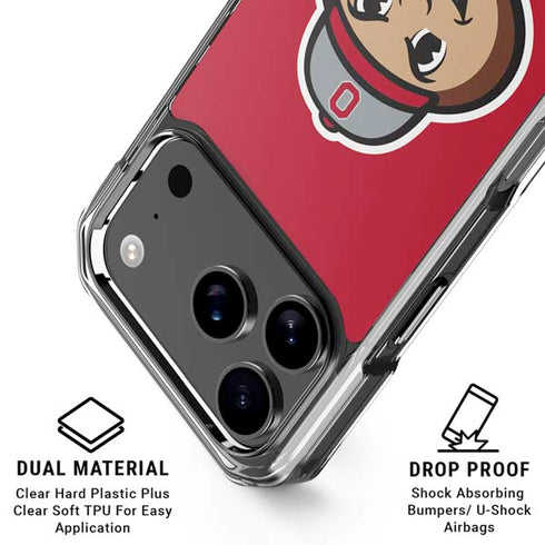 Ohio State University OSUBuckeyes Light Grey iPhone 17 Pro Max Clear Case