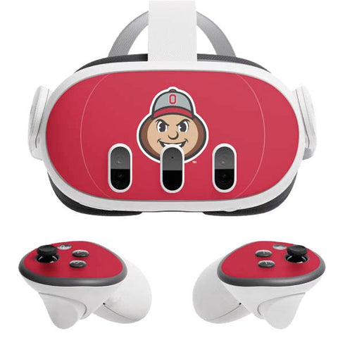 Ohio State University OSUBuckeyes Light Grey Meta Quest 3 Skin