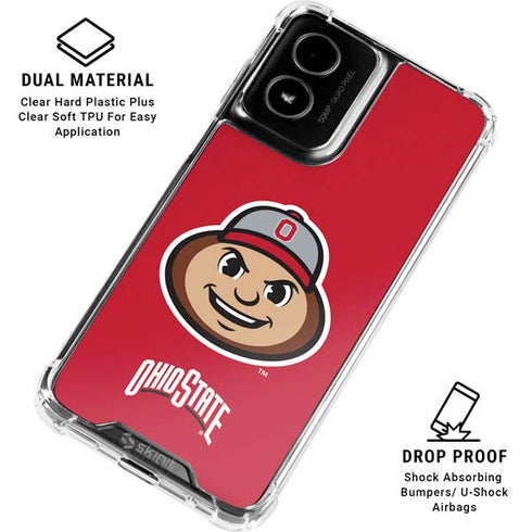 Ohio State University OSUBuckeyes Light Grey Moto G Power 5G (2024) Clear Case