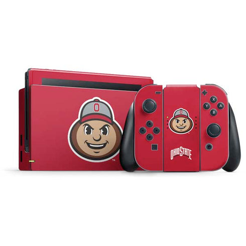 Ohio State University OSUBuckeyes Light Grey Nintendo Switch Bundle Skin