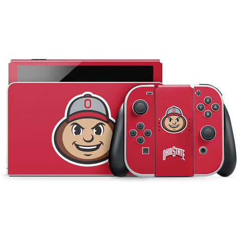 Ohio State University OSUBuckeyes Light Grey Nintendo Skins