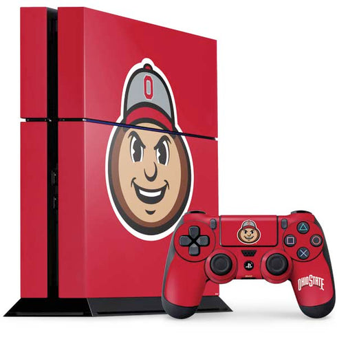 Ohio State University OSUBuckeyes Light Grey PS4 Console and Controller Bundle Skin