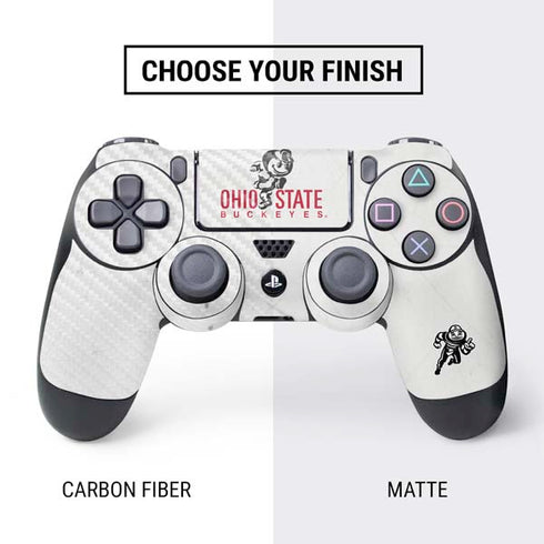 Ohio State University OSUBuckeyes Light Grey PS4 Controller Skin