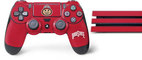 Ohio State University OSUBuckeyes Light Grey PS4 Pro Bundle Skin