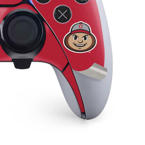 Ohio State University OSUBuckeyes Light Grey PS5 DualSense Edge Pro Controller Skin