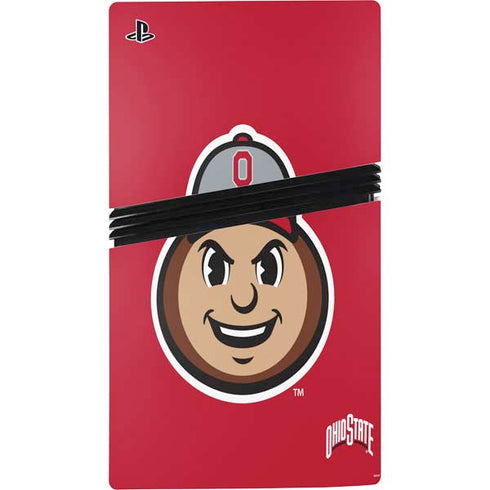Ohio State University OSUBuckeyes Light Grey PS5 Pro Disk Bundle Skin