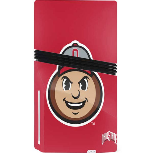 Ohio State University OSUBuckeyes Light Grey PS5 Pro Disk Bundle Skin