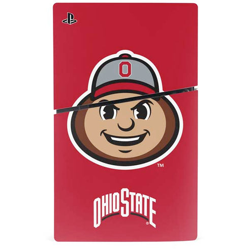 Ohio State University OSUBuckeyes Light Grey PS5 Slim Digital Edition Bundle Skin