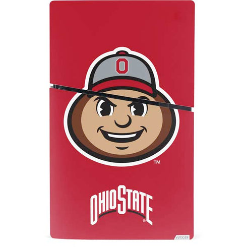 Ohio State University OSUBuckeyes Light Grey PS5 Slim Digital Edition Bundle Skin